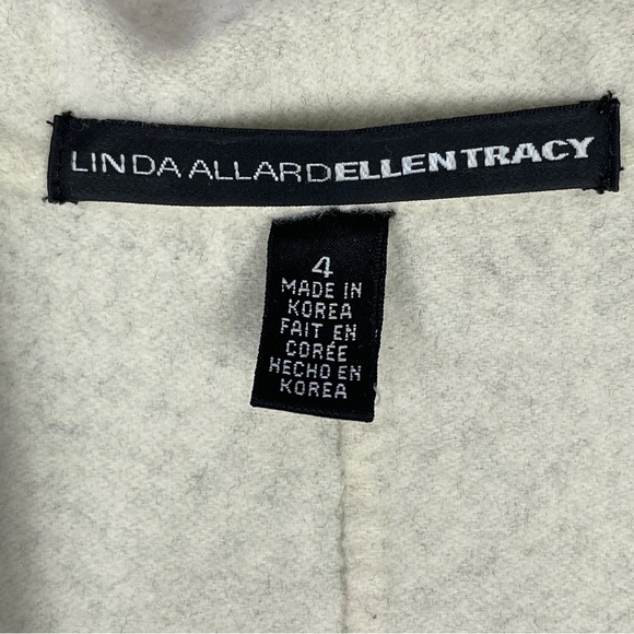 LINDA ALLARD ELLEN TRACY 100% wool tab collar open front jacket, size 4 - Picture 2 of 15